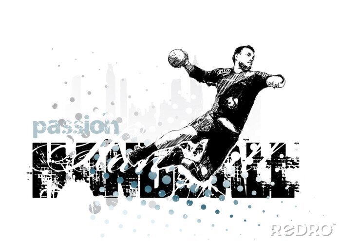 Poster Handbal speler