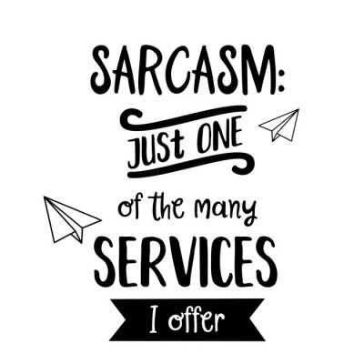 Handgeschilderd citaat over sarcasme
