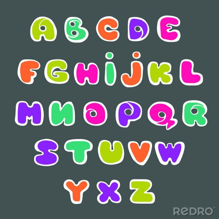 Poster Handgeschreven alfabet voor kinderen