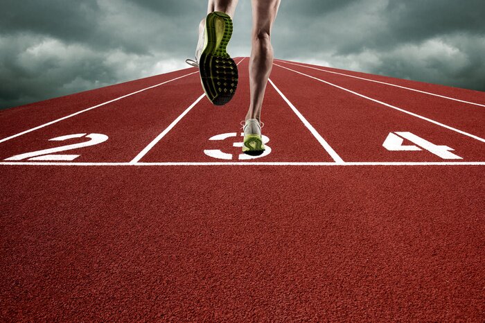 Poster Hardlopen op atletische truck