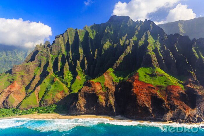 Poster Hawaï en bergen van verbazingwekkende vorm