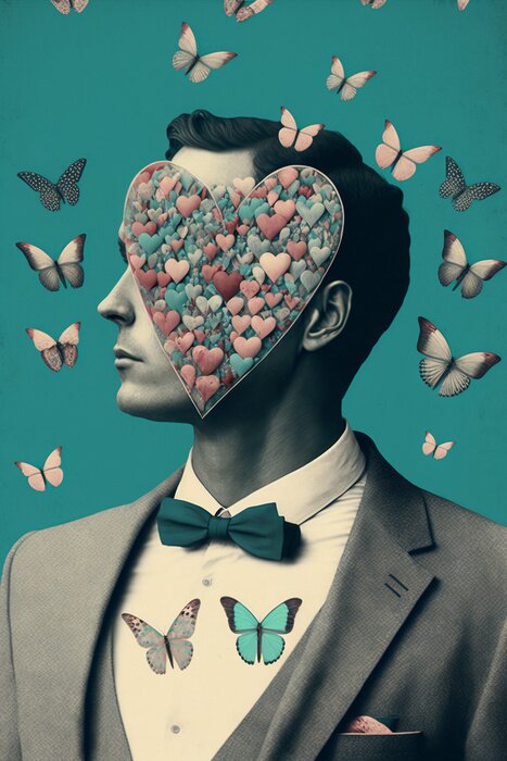 Poster Heer en vlinders