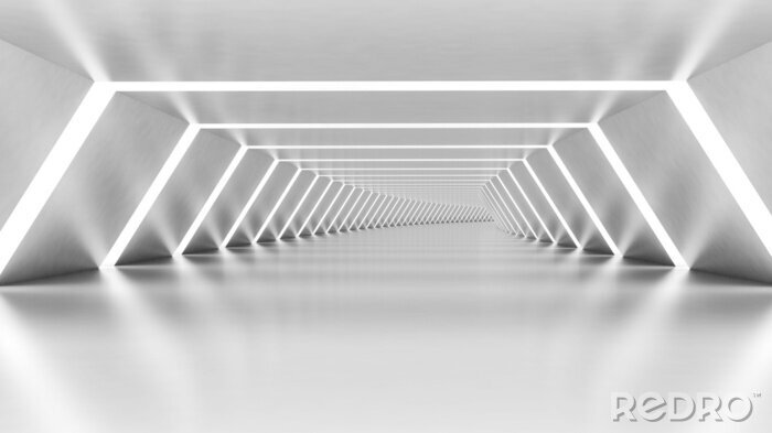 Poster Heldere futuristische tunnel