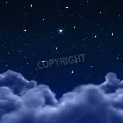 Poster Heldere ster aan de hemel