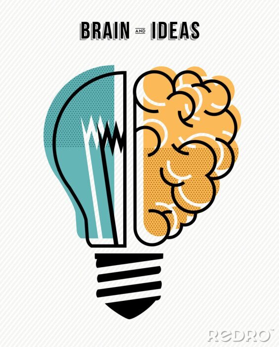 Poster Hersenen en ideeën zakelijk concept illustratie