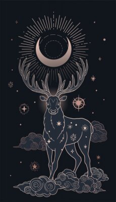 Poster Het hert, de bewaker van de maan