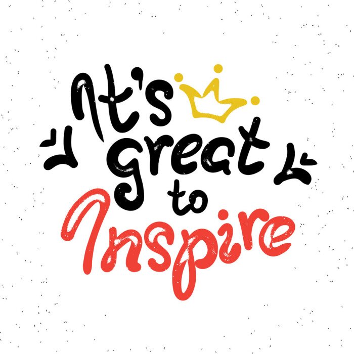 Poster Het is geweldig om te inspireren gekrabbel handgeschreven design element