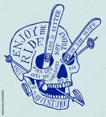 Poster Het plezier van skiën