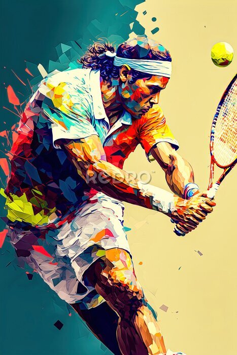 Poster Het silhouet van de tennisser