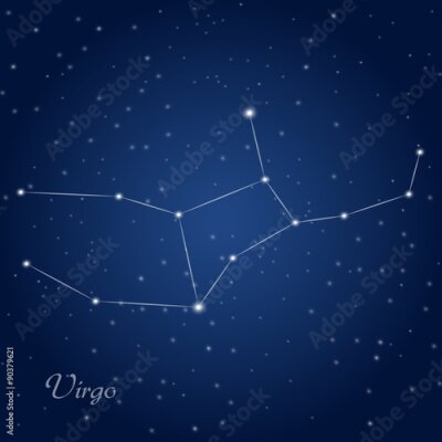 Poster Het sterrenbeeld Maagd aan de hemel