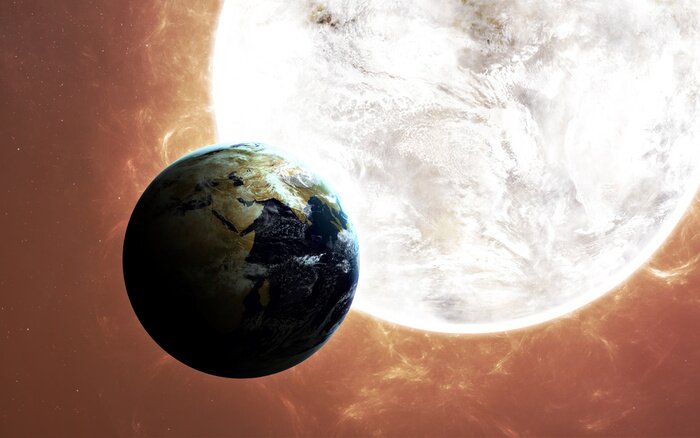 Poster Het thema van de kosmos rond de zon