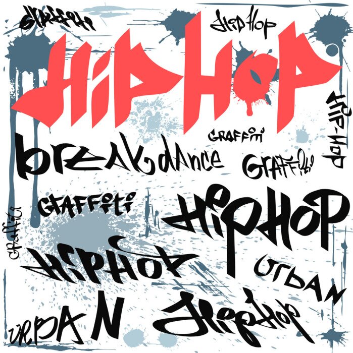 Poster hip-hop graffiti vector stedelijke achtergrond