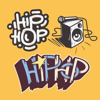 Poster Hip Hop Rap Music Related Vector Illustrations Designs.