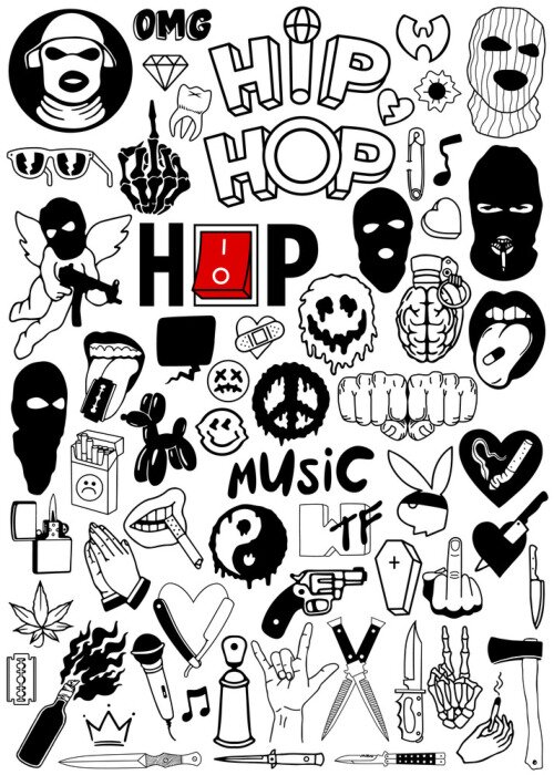 Poster Hip Hop Vector Set