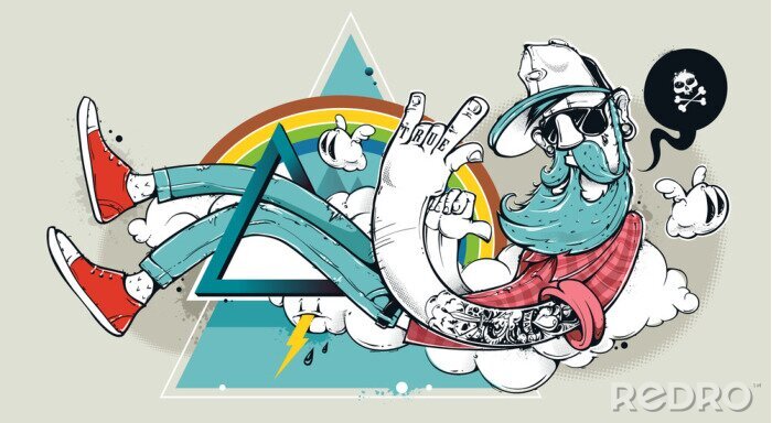 Poster Hipster-graffiti