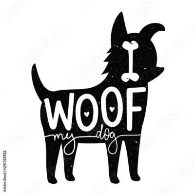 Poster Hond typografie