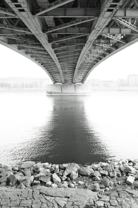 Poster Hongaarse brug in retrostijl