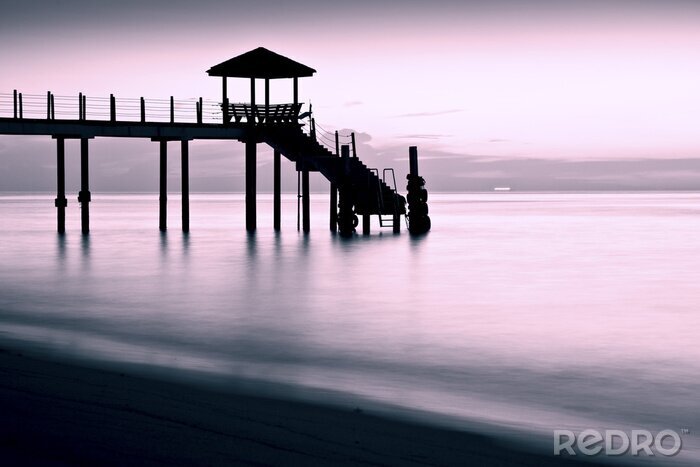 Poster Houten brug over het water