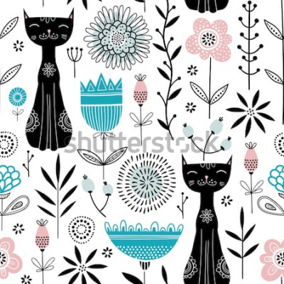 Poster Huisdieren zwarte katten