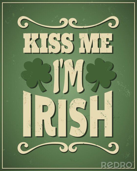 Poster Ierse typografie in groen