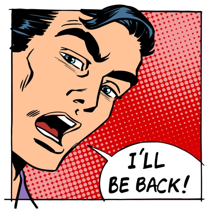 Poster Ik zal terug mannelijke held gezicht