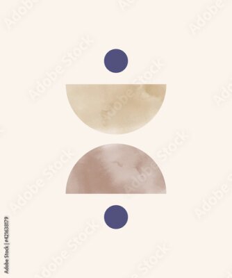 Poster Illustratie met een halve cirkel