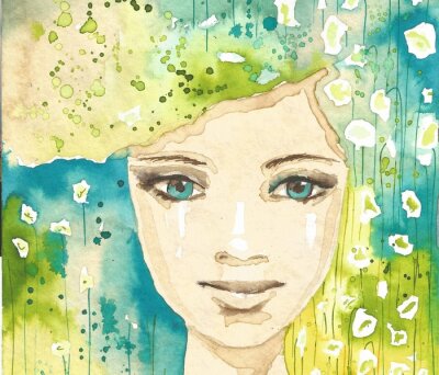 illustratie van de abstracte portret van een vrouw