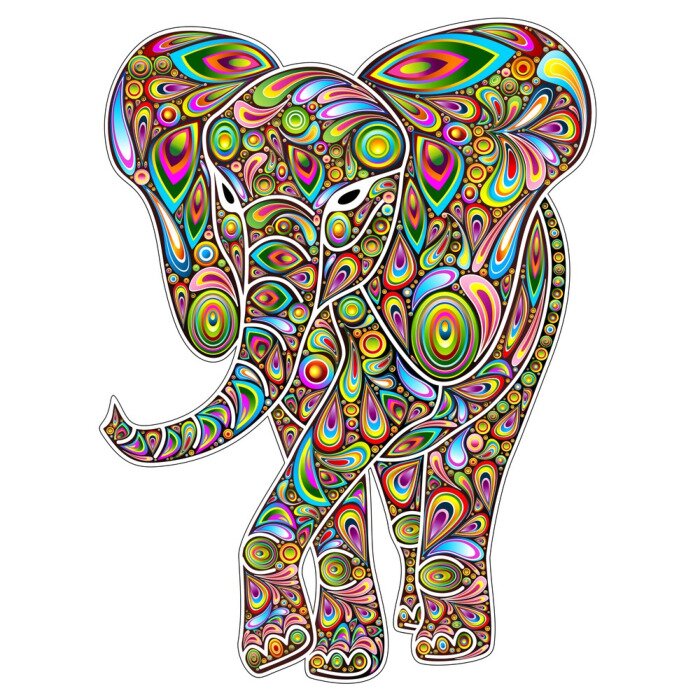 Poster Indische olifant pop-art