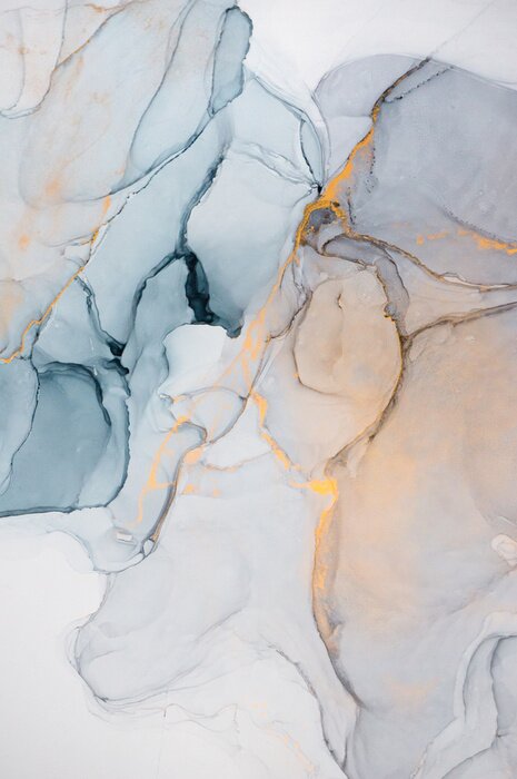 Poster Inkt, verf, abstract. Close-up van het schilderij. Kleurrijke abstracte schilderkunst achtergrond. Sterk getextureerde olieverf. Details van hoge kwaliteit. Alcohol inkt moderne abstracte schilderkuns