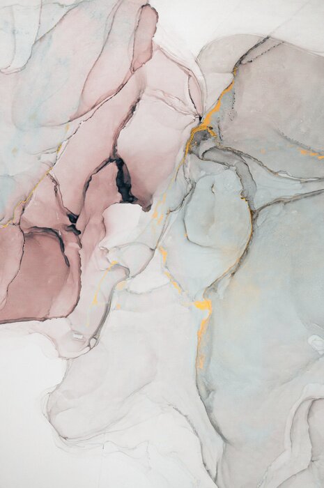 Poster Inkt, verf, abstract. Close-up van het schilderij. Kleurrijke abstracte schilderkunst achtergrond. Sterk getextureerde olieverf. Details van hoge kwaliteit. Alcohol inkt moderne abstracte schilderkuns