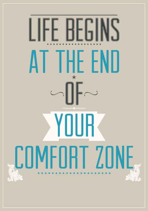 Poster Inscriptie met motivatie over de comfortzone