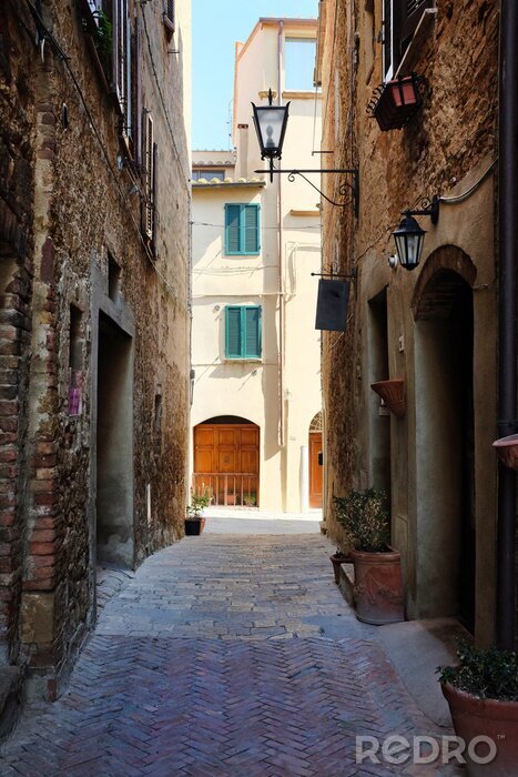 Poster Italiaanse oude straat. Toscane