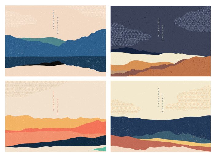 Poster Japans bergpanorama