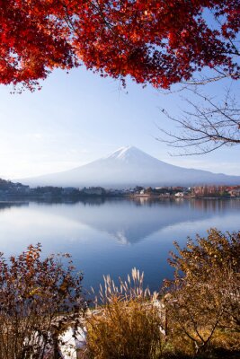 Poster Japans landschap van de berg Fuji