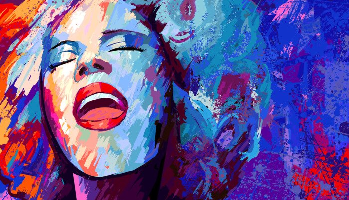 Poster jazz-zangeres op grunge achtergrond