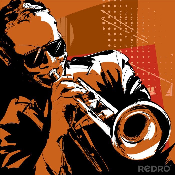 Poster Jazztrompettist