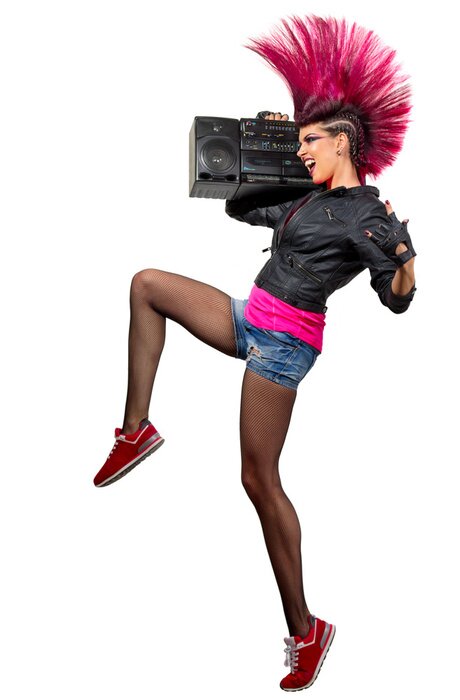 Poster Jong punk geïsoleerd meisje