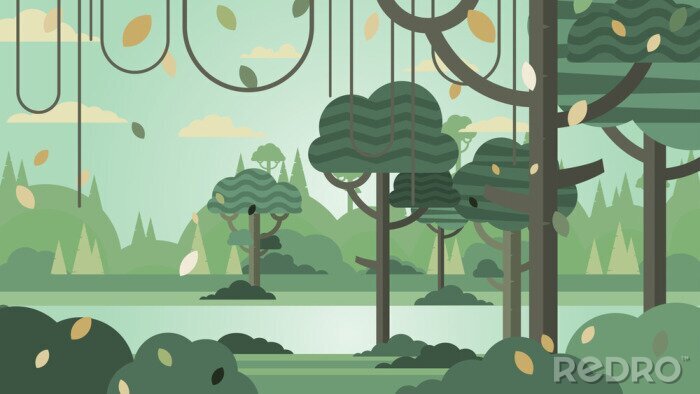 Poster Jungle minimalistische illustratie