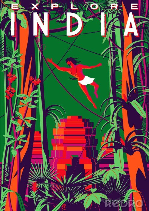 Poster Jungle reiskunstwerk