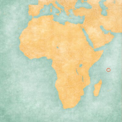 Poster Kaart van Afrika - Seychellen