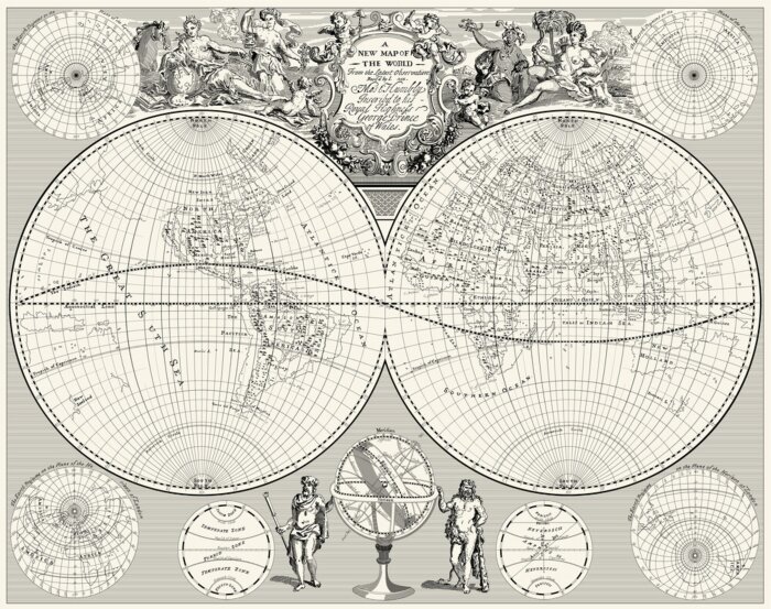 Poster Kaart van de oude wereld