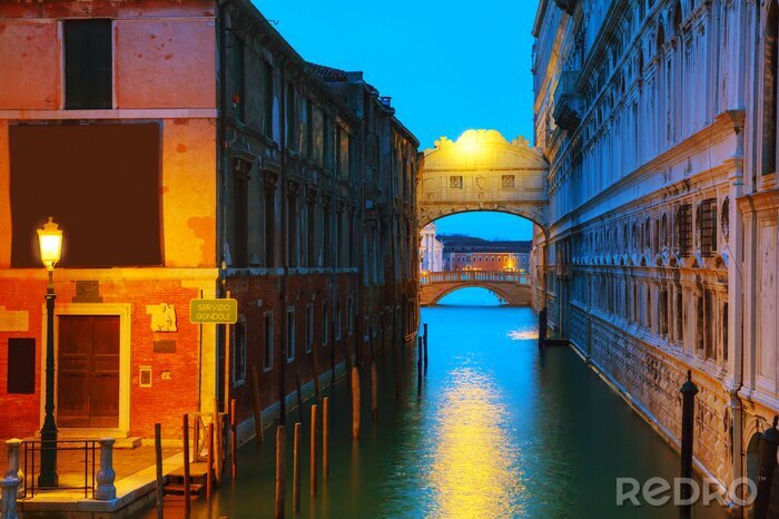 Poster Kanaal van Venetië in de avond