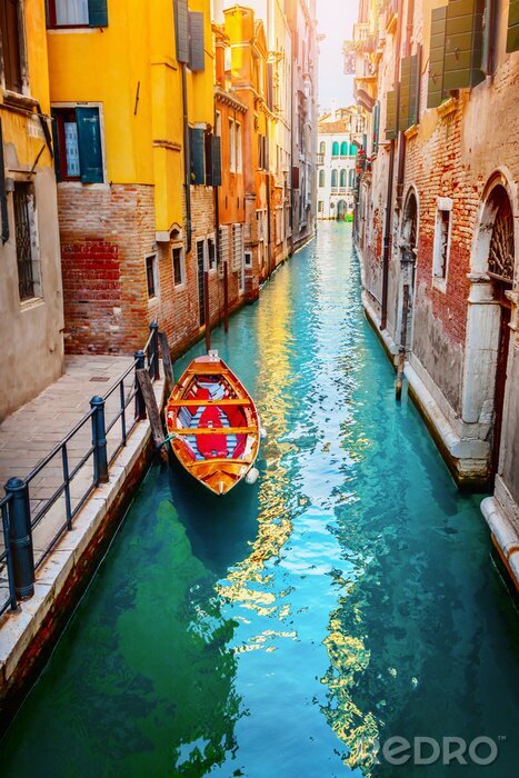 Poster Kanaal van Venetië met gondel