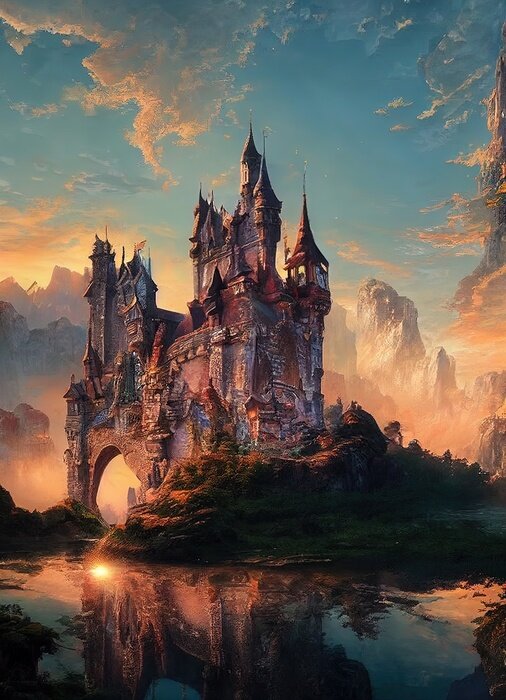 Poster Kasteel op het eiland