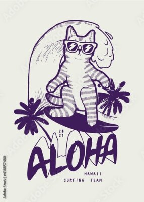 Poster Kat op de golf