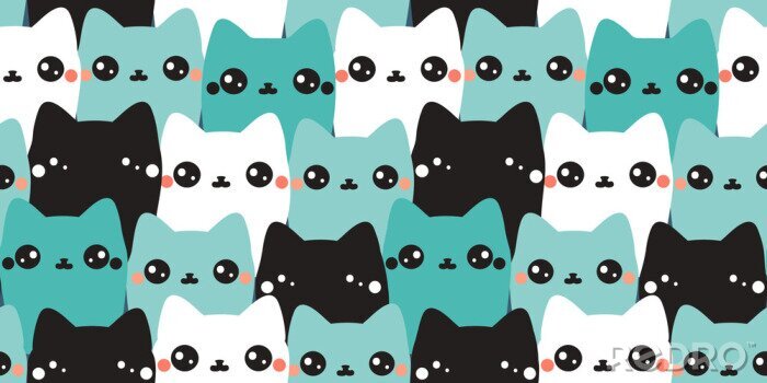 Poster Katten die achter elkaar zitten