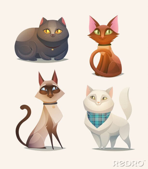 Poster Kattenrassen als uit een sprookje