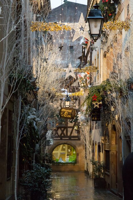 Poster Kerststraat in Frankrijk