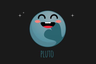 Kids planet lachend Pluto-kunstwerk
