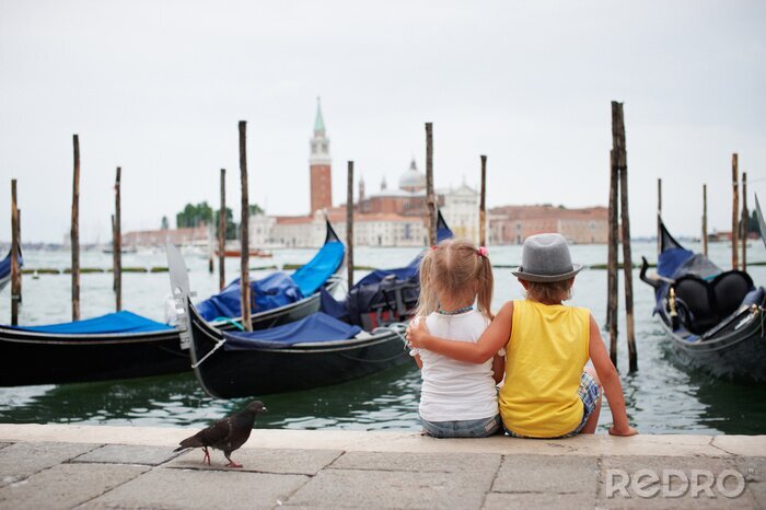 Poster Kinderen gefotografeerd in Venetië
